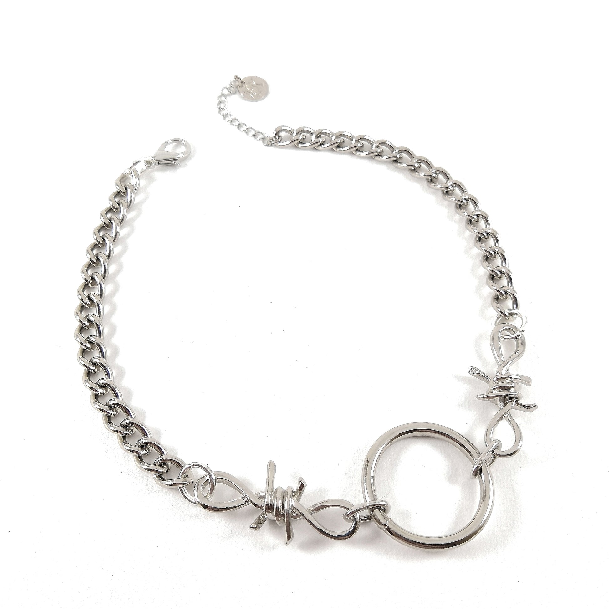 Barbed Wire Ring & Chain Necklace
