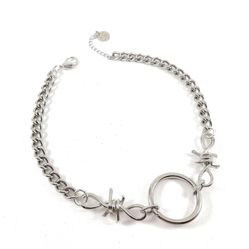 Barbed Wire Ring & Chain Necklace