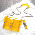 Yellow shoulder handbag