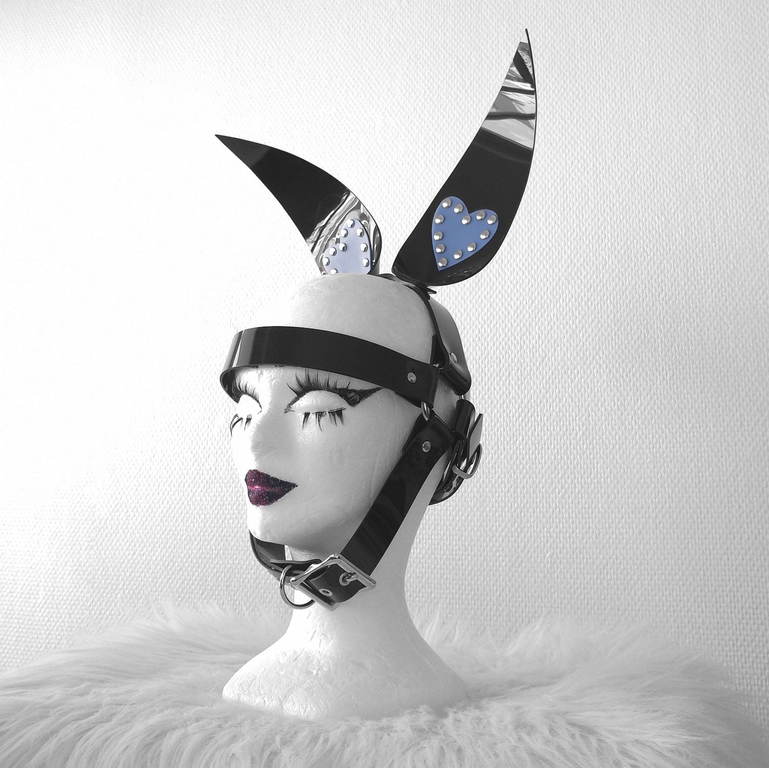 Heart bunny ears head harness