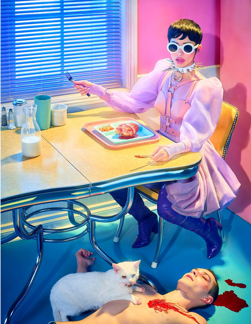 XXL Spikes & Rings Choker WHITE